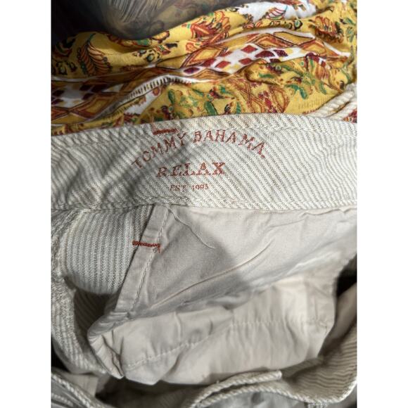 Tommy Bahama Harbor Herringbone Short Stone Khaki Size 34 Stretch A004035 - Picture 8 of 11